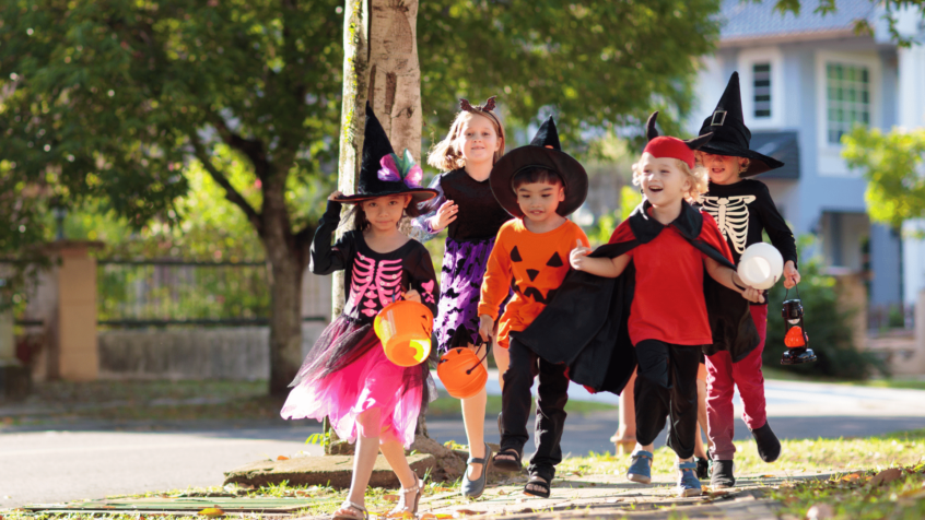 image of children trick or treating
